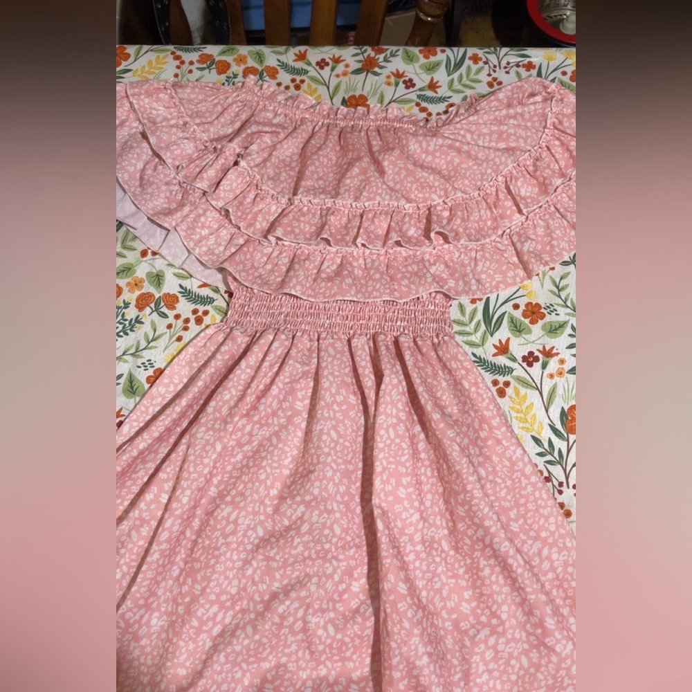 Pink Off Shoulder Ruffle Dress Floral Print